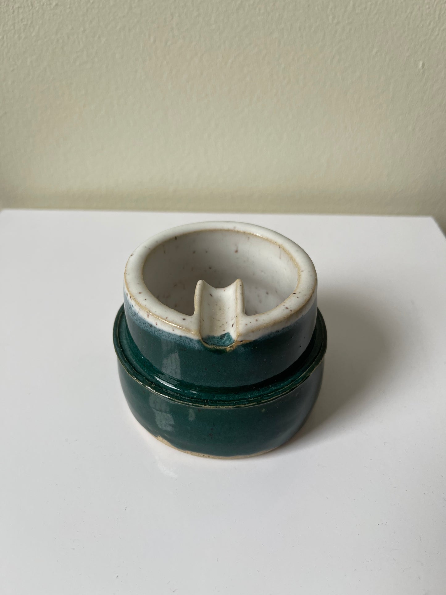 Green & White Small Ashtray