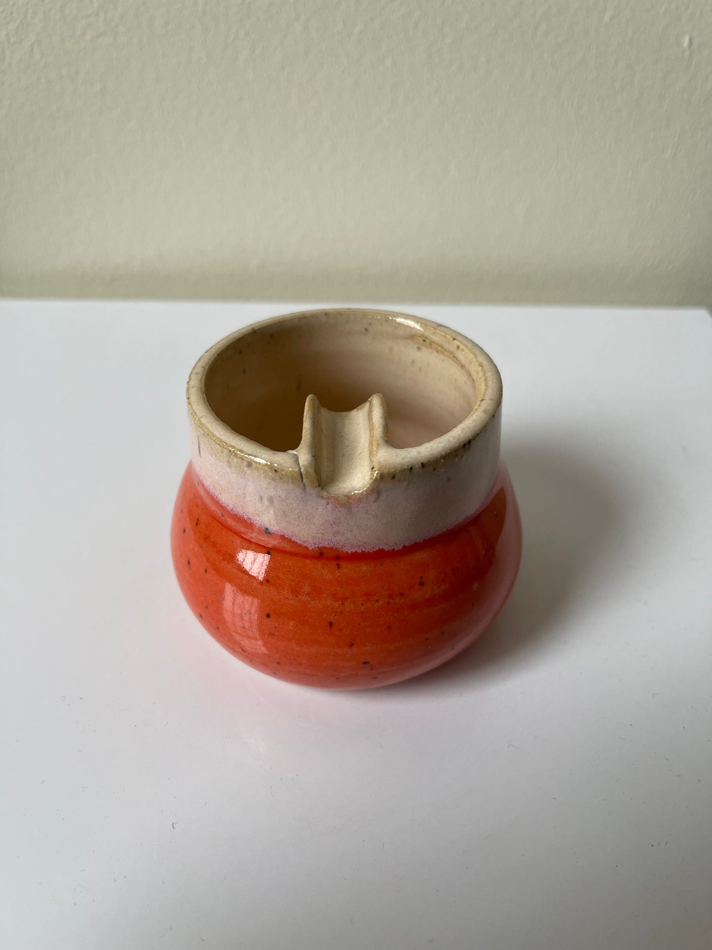 Orange & Tan Small Ashtray