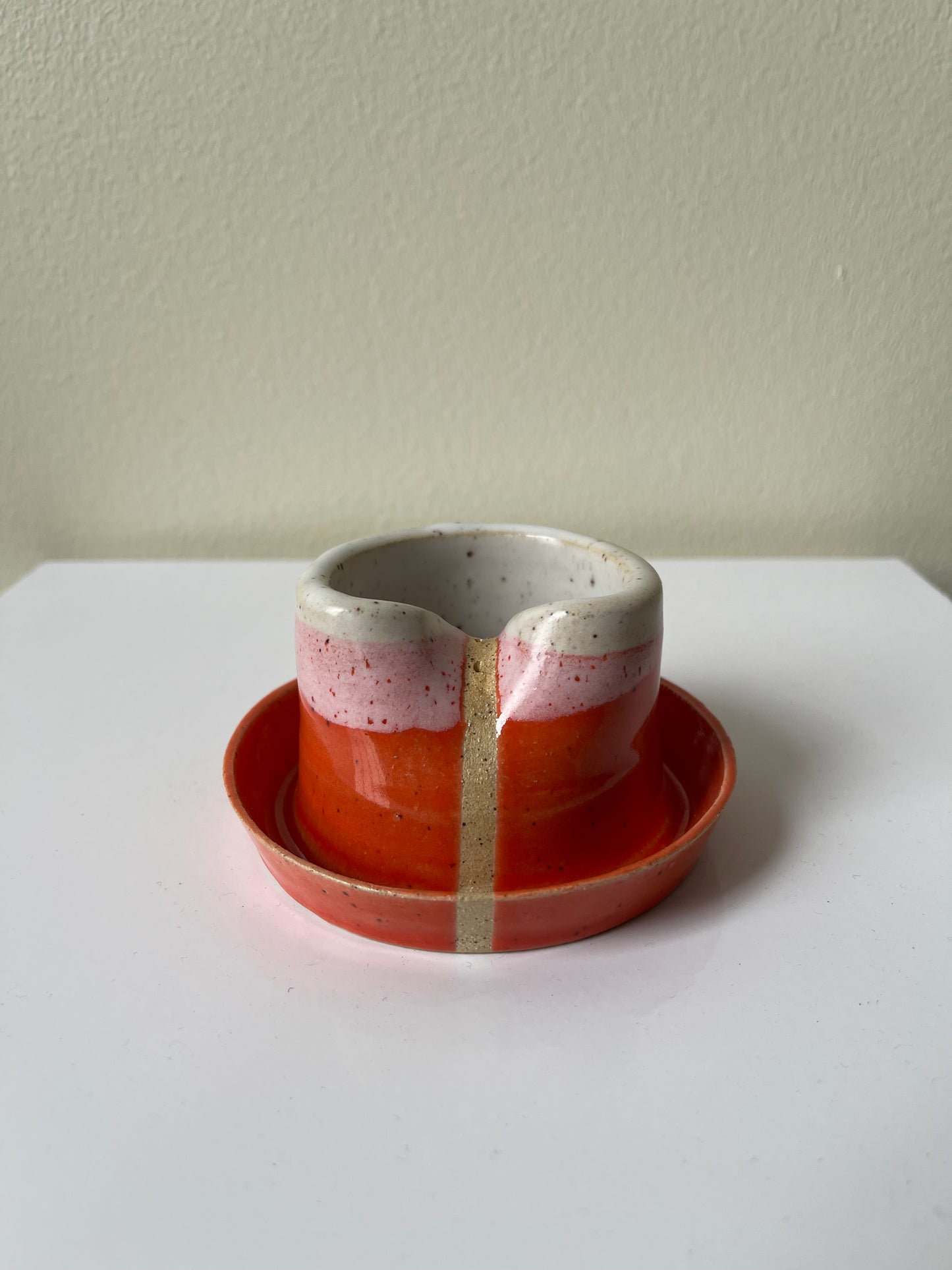 Orange & White Incense Holder