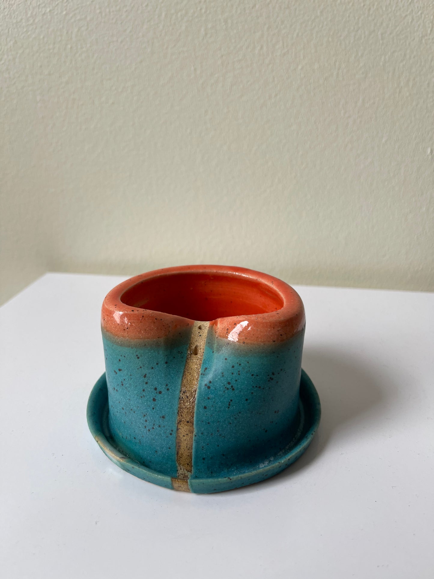 Teal & Orange Incense Holder