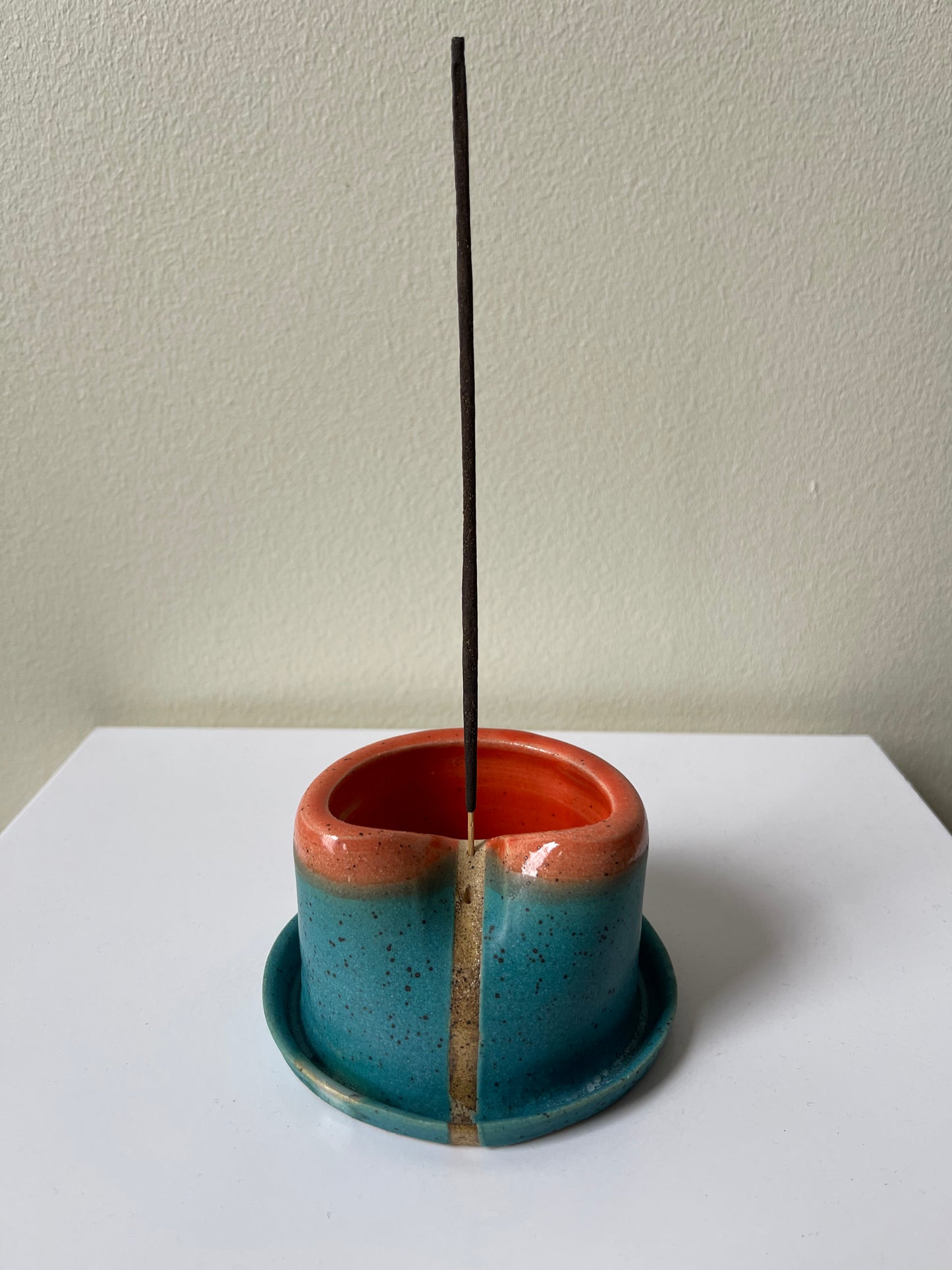 Teal & Orange Incense Holder