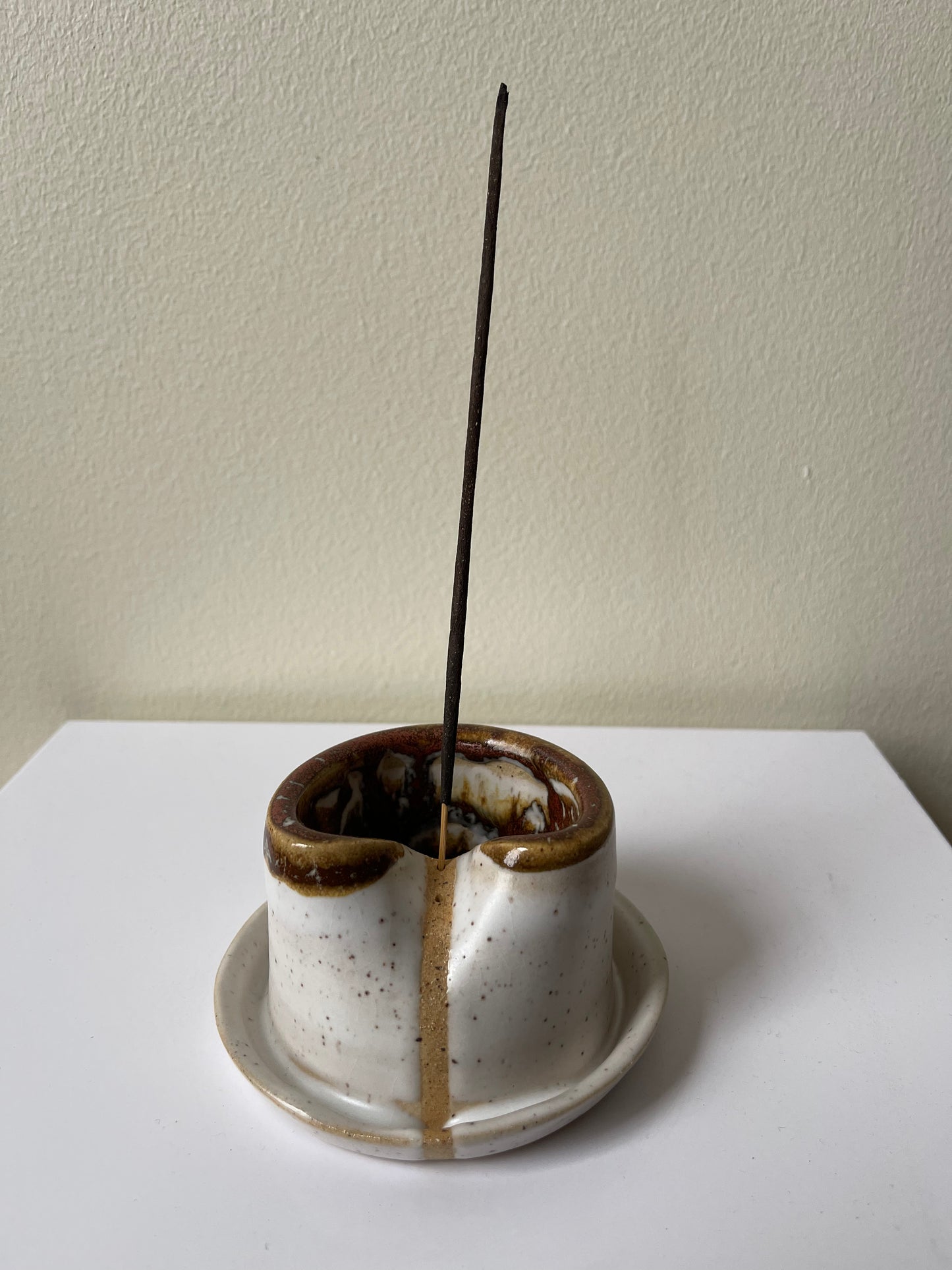 White & Brown Incense Holder