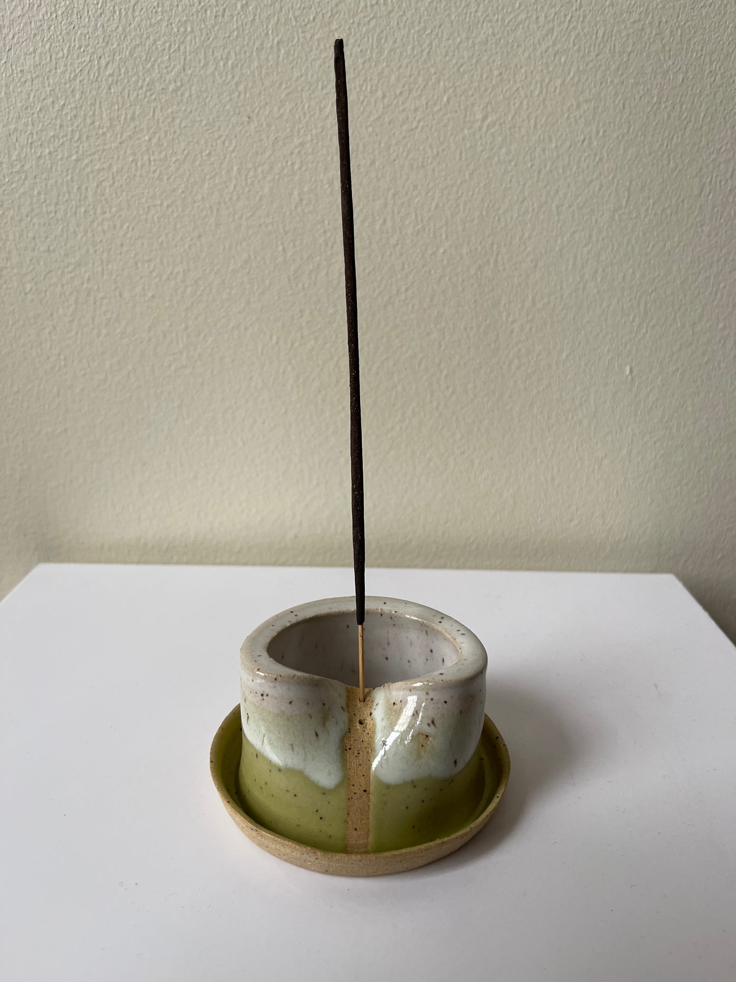 Lime Green & White Incense Holder